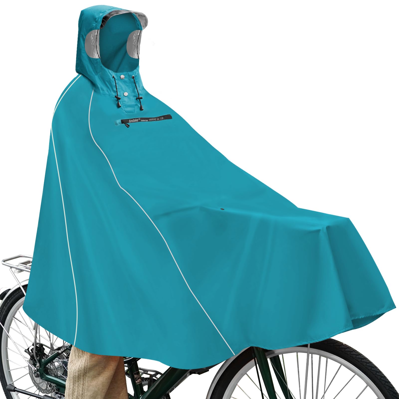 Andake Poncho de pluie de vélo pour homme et femme - Imperméable - Poncho de pluie, taille unique