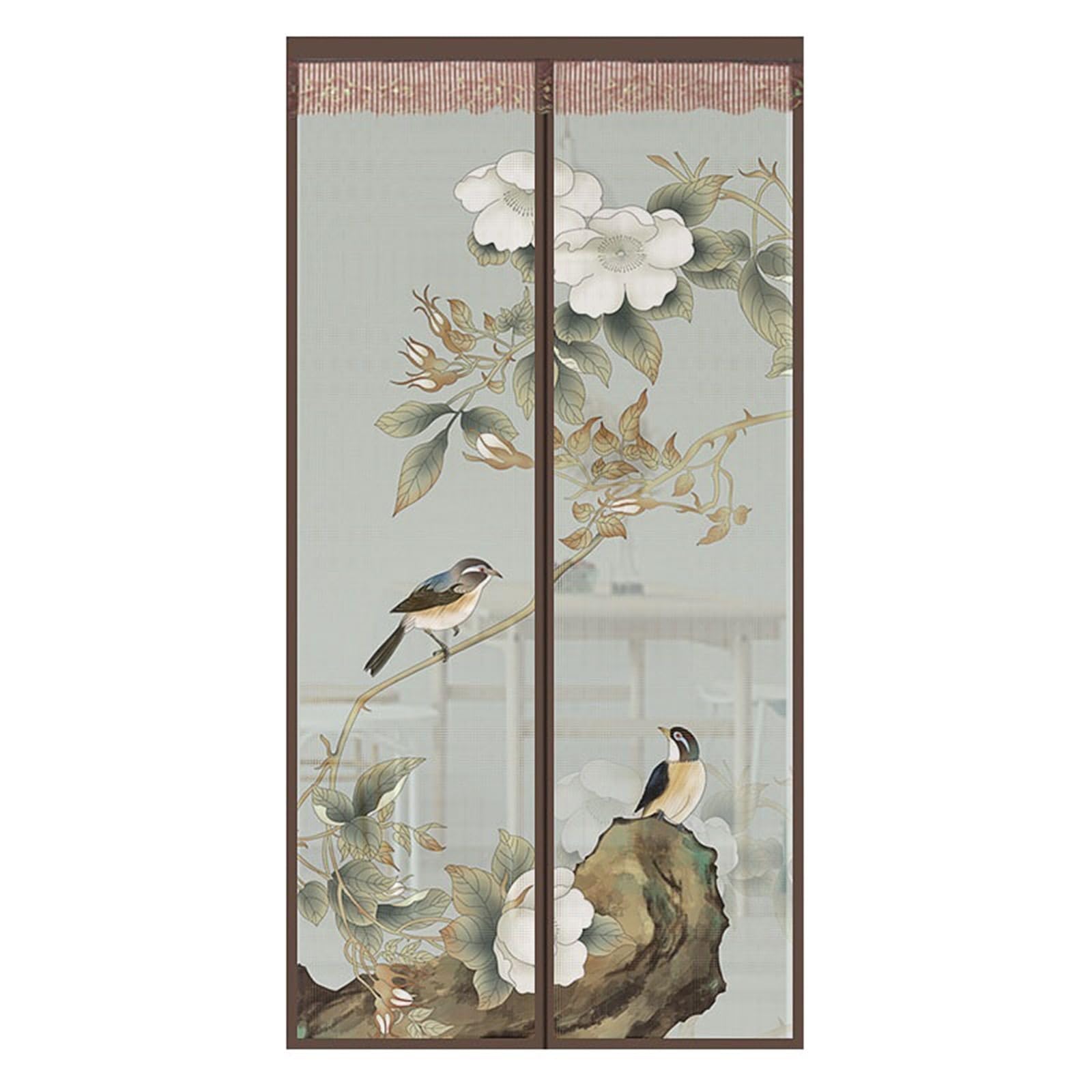 Moustiquaire porte fenêtre aimants pour aérer l'appartement avec le motif floral