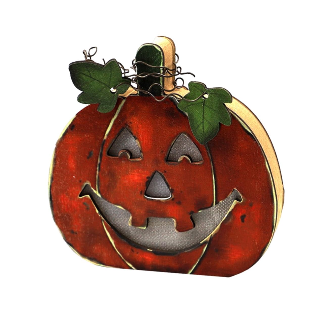 Garneck 1pc Durable Lamp Spooky Home Decor Bedroom Aesthetic Vintage Standing Decoration LED Mini Cute Halloween Jack o Lantern Decor Indoor Light Party Flickering Pumpkin Orange Wooden