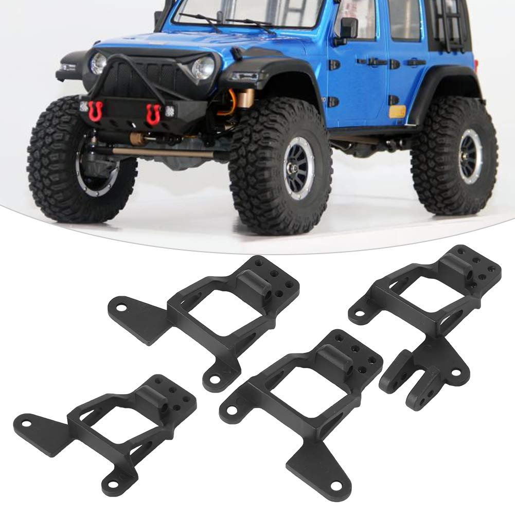 Support de choc RC en alliage d'aluminium, amortisseurs avant et arrière réglables, supports de tours d'amortisseurs pour voiture Traxxas TRX4 RC 1/10, 4 pièces, noir ou argent (Noire)