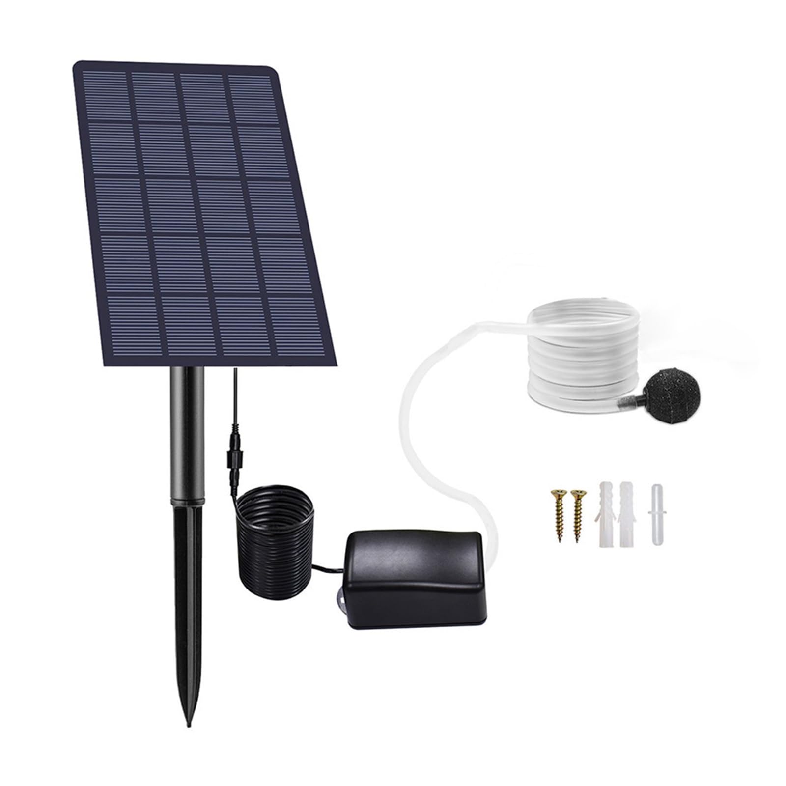 Ossigenatore ad energia solare 5V 2.5W Pompa aria for acquario 0.8L / min for ossigeno Aeratore senza batteria for la decorazione del paesaggio Piccolo laghetto da giardino