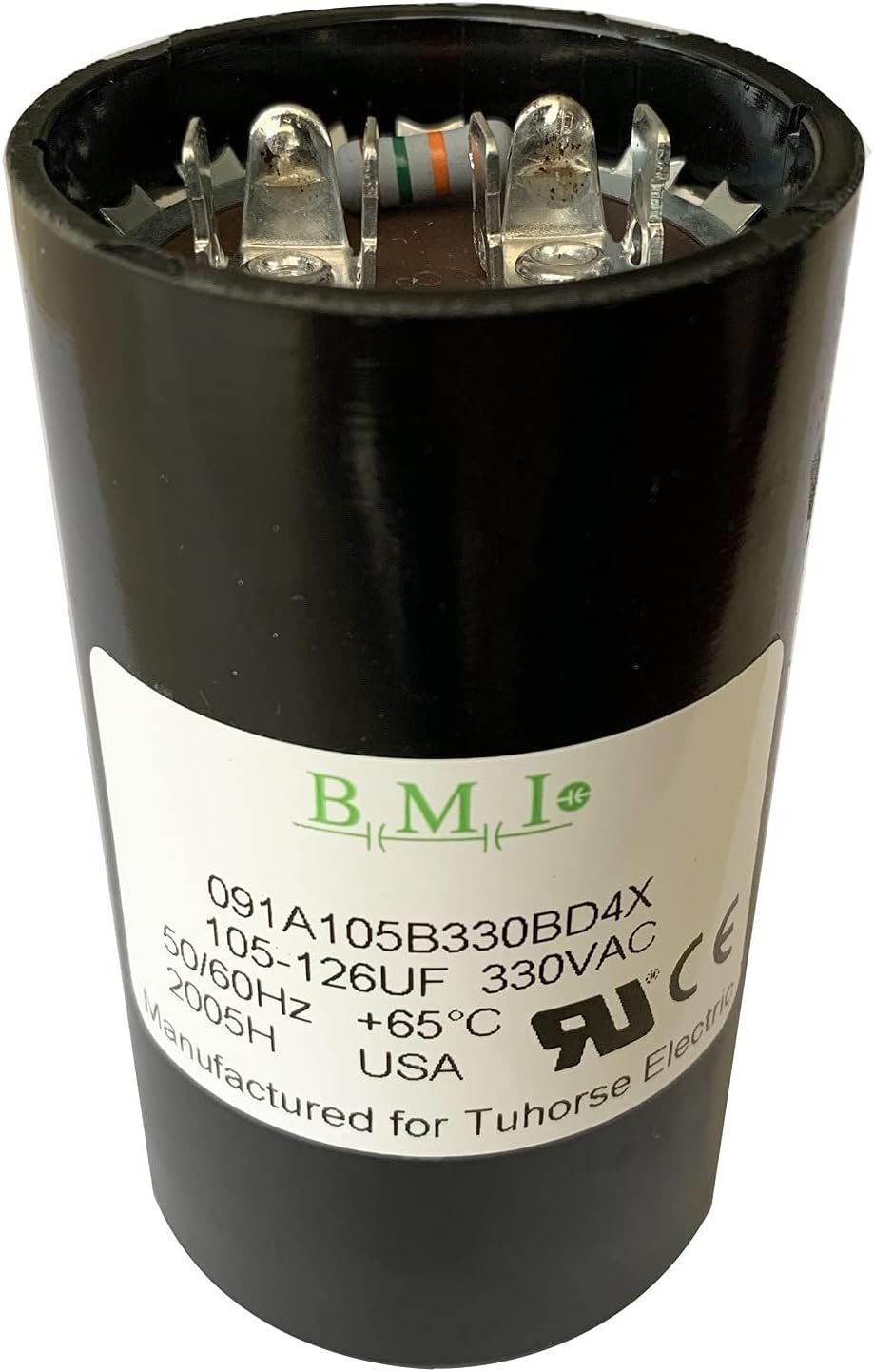 105-126UF Motor Start Capacitor, Compatible Replacement Part for U17-1425, U17-2065 and The Start Cap in TCB20M230DLX. Made in USA by BMI for Tuhorse Electric