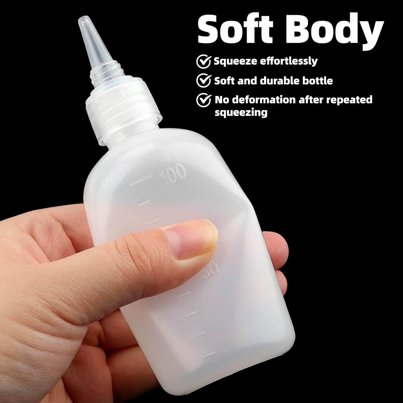 DKBT 32 bottiglie da spremere, 100 ml, bottiglia dosatrice, bottiglia per salsa, ketchup, bottiglia, dispenser per salse, in plastica, per cucina