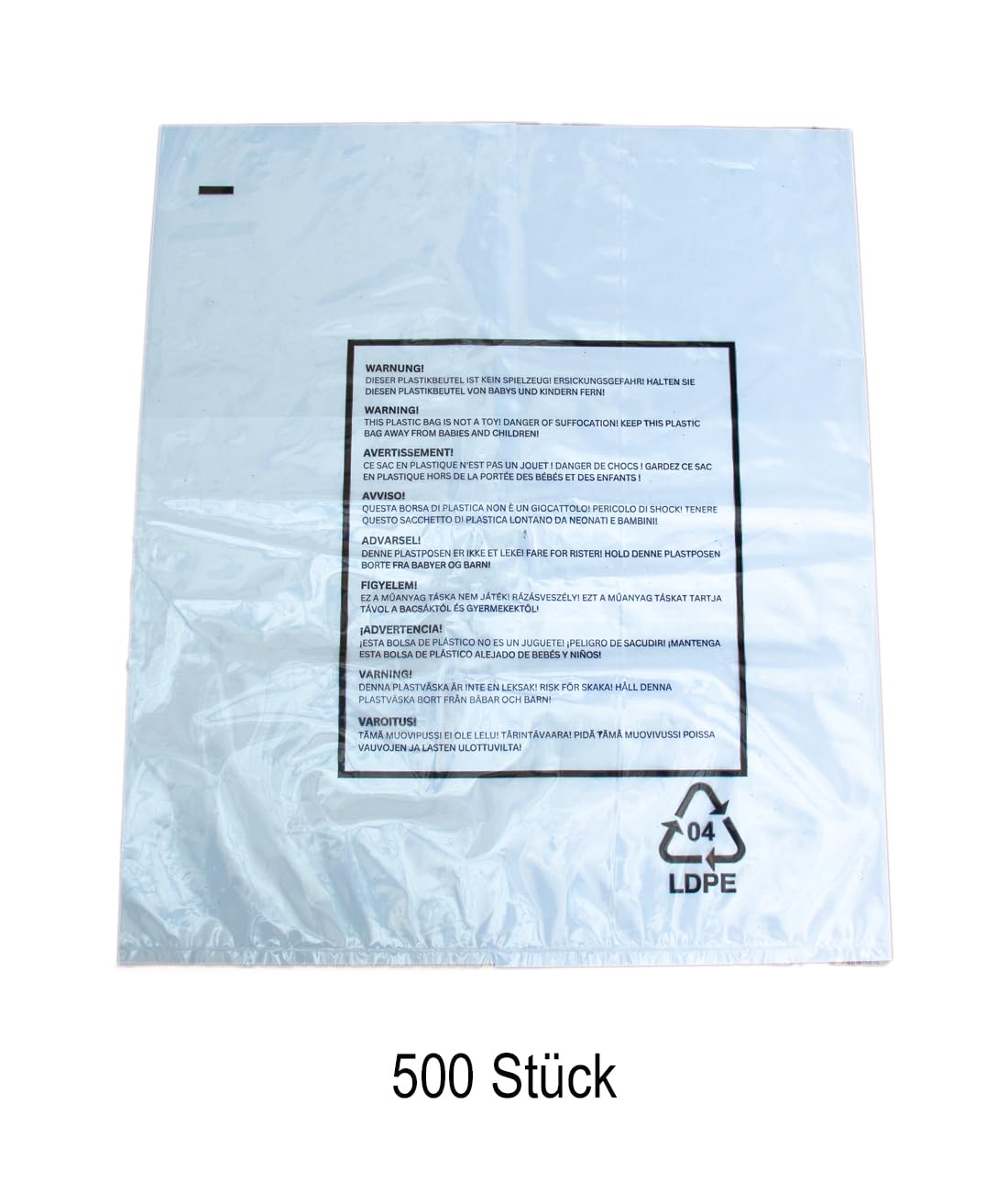 Lot de 500 sacs en polyéthylène 400 x 500 x 0,050 mm (50 mµ) | Sacs en plastique | Sacs plats transparents | (9930) (400 x 500 (50 mµ), 500)