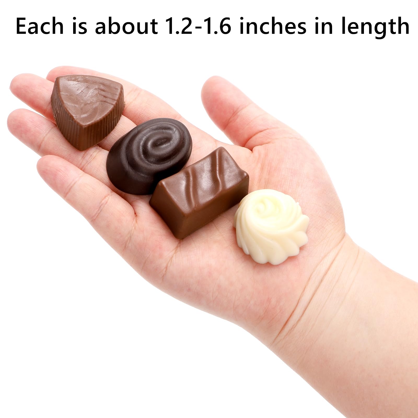 40 piezas de chocolate falso, dulces artificiales para manualidades, decoraciones de chocolate realistas, modelo de postre de dulces reutilizables para decoración de pasteles, recuerdos de 2