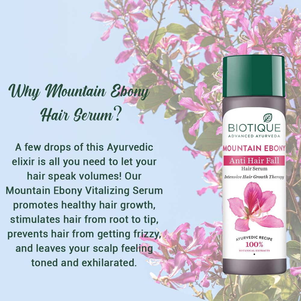 Biotique Bio Mountain Ebony Vitalizing Serum | Prevents Hair Fall & Soothes Scalp| Promotes Hair Growth | 100% Botanical Extracts | Suitable for All Skin Types | 120ml 2