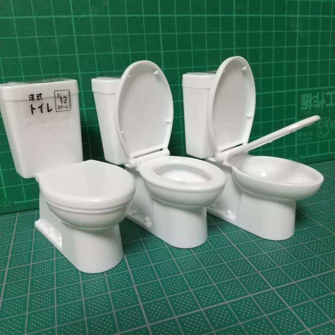 Amazon.co.jp: ミニチュア 1 12スケール洋式トイレ×3 : おもちゃ