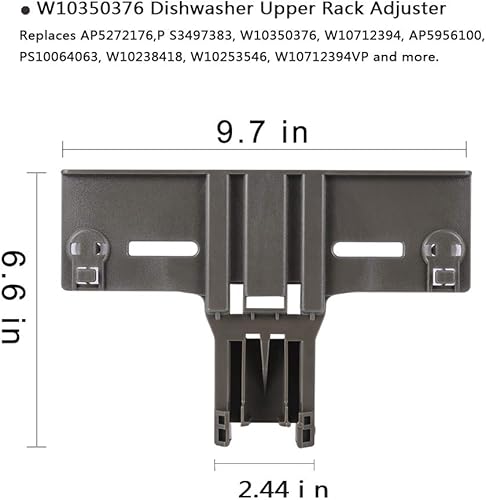 Miniatura 4 de Piezas de estante superior para lavavajillas W10350376 y W10195840 y W10195839 para lavavajillas Kenmore Elite 665, lavavajillas Whirlpool,
