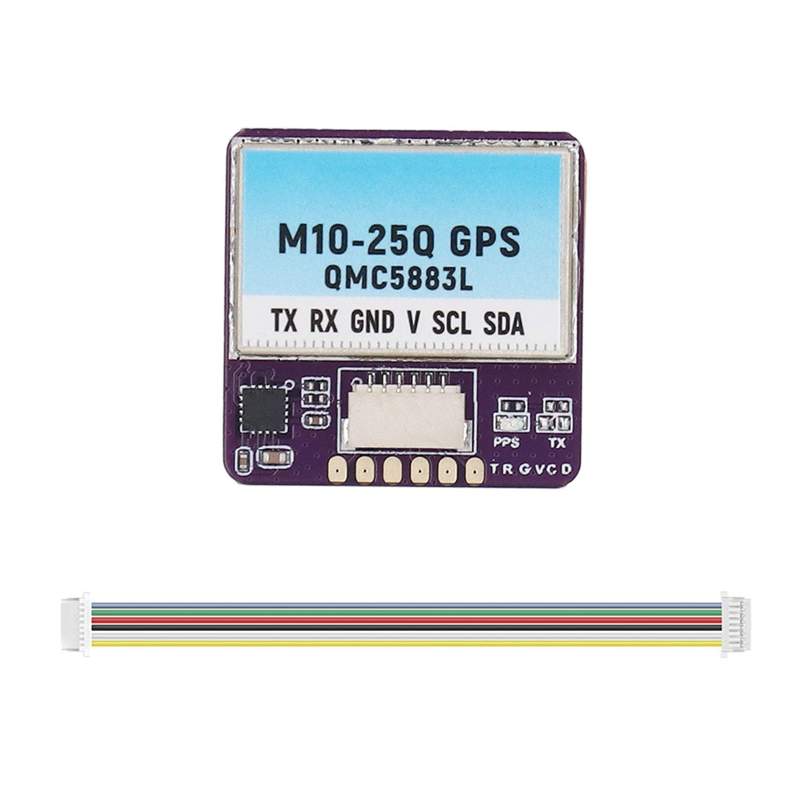Akozon M10-25Q GPS-Modul Integriert für QMC5883L Compass Flight Controller-Modul für FPV-Renndrohne, M10 25Q GPS- mit QMC5883L-Kompass, Geringer Stromverbrauch