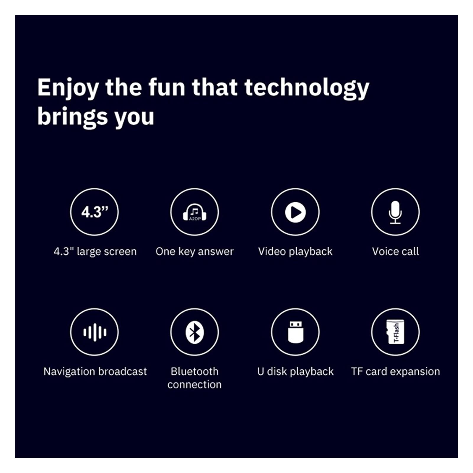 Adaptateur Audio Bluetooth Voiture de 4,3 Pouces FÉMININ Transmetteur stéréo Bluetooth MP5 Support de Lecteur vidéo vidéo AUX UTILS Disque TF avec télécommande