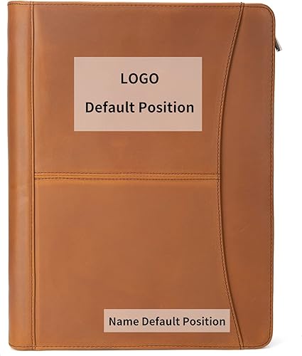 Portafolio de cuero Crazy Horse hecho a mano, fácil de llevar con cierre de cremallera, carpeta portafolio organizadora para tableta con bloc de