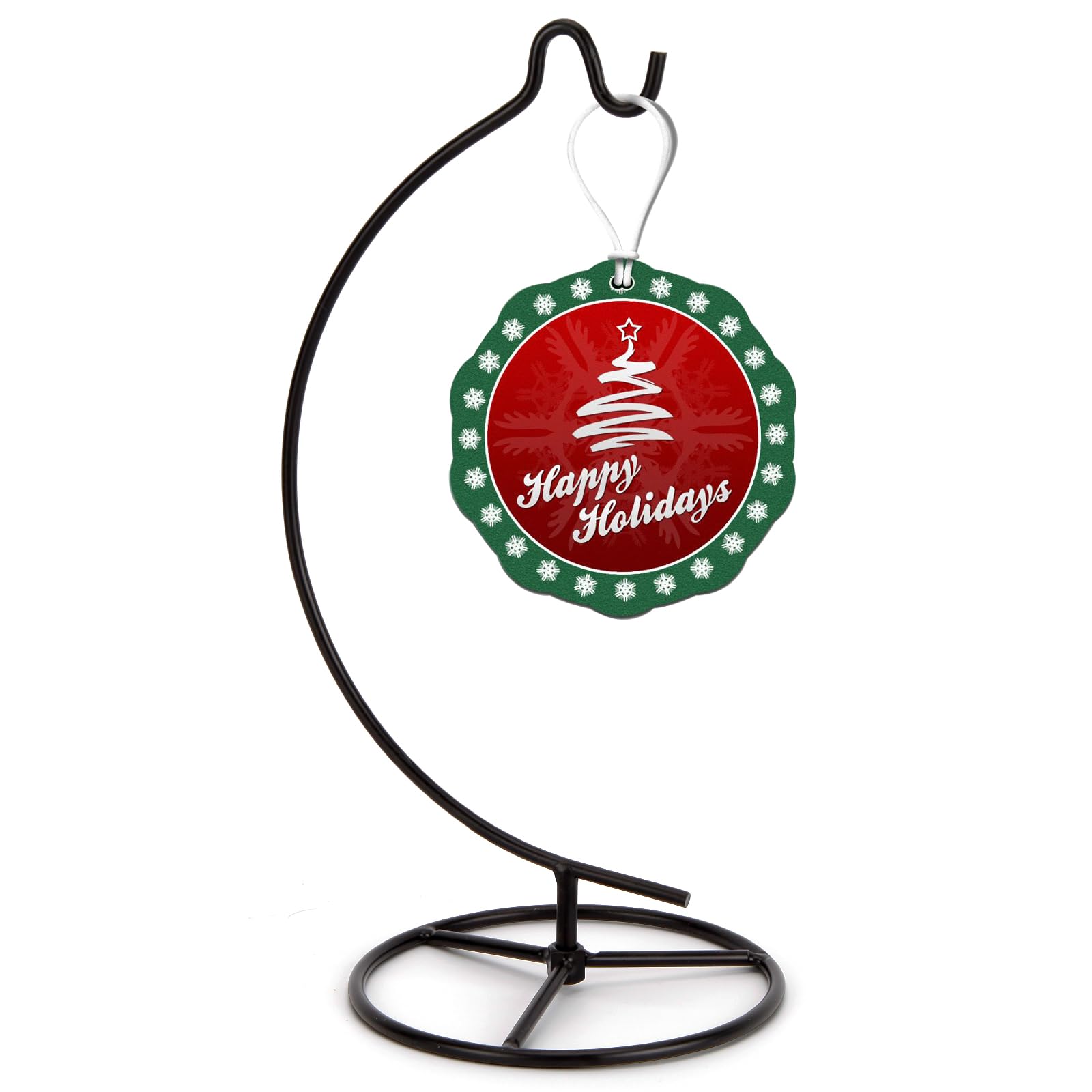 EOWCO 11 Inch Single Black Ornament Display Stand, Glass Ball Hanger for Hanging Air Plants Terrariums, Witch Ball, Christmas & Wedding Ornaments,
