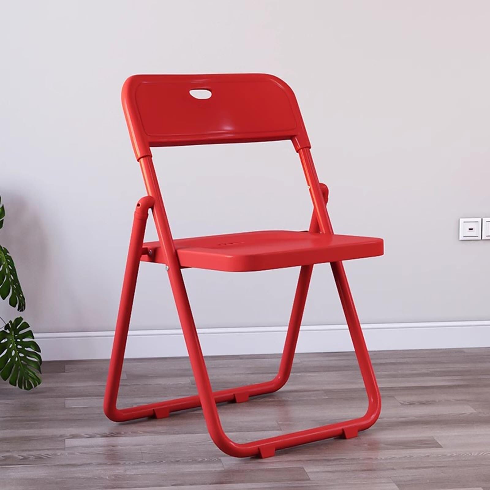 Chaise pliante gain de place lot de 2 chaises d'extérieur légères sans montage rouge