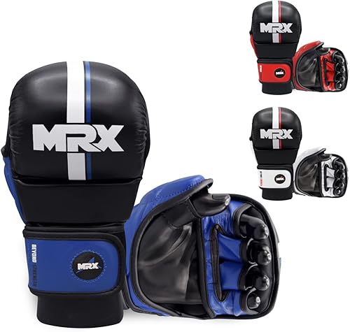 Miniatura 8 de MMA Sparring Pro - Guantes con palma abierta ventilada, guantes de artes marciales adecuados para hombres y mujeres, Kara Cage Fighting,