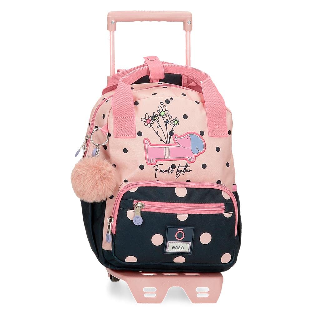 Enso Friends Together Mochila Pequeña con carro Rosa 23x28x10 cms Poliéster 6,44L