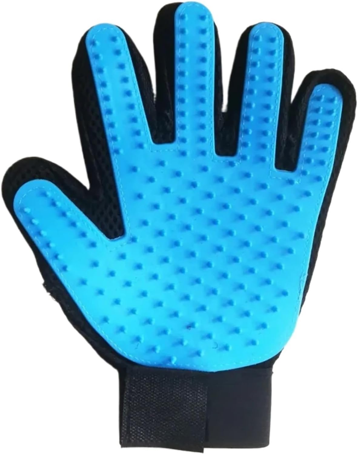 Pet Grooming Gloves and Comb for Cats and Dogs, Hair Removal Brush for Bathing(Light Blue Left)