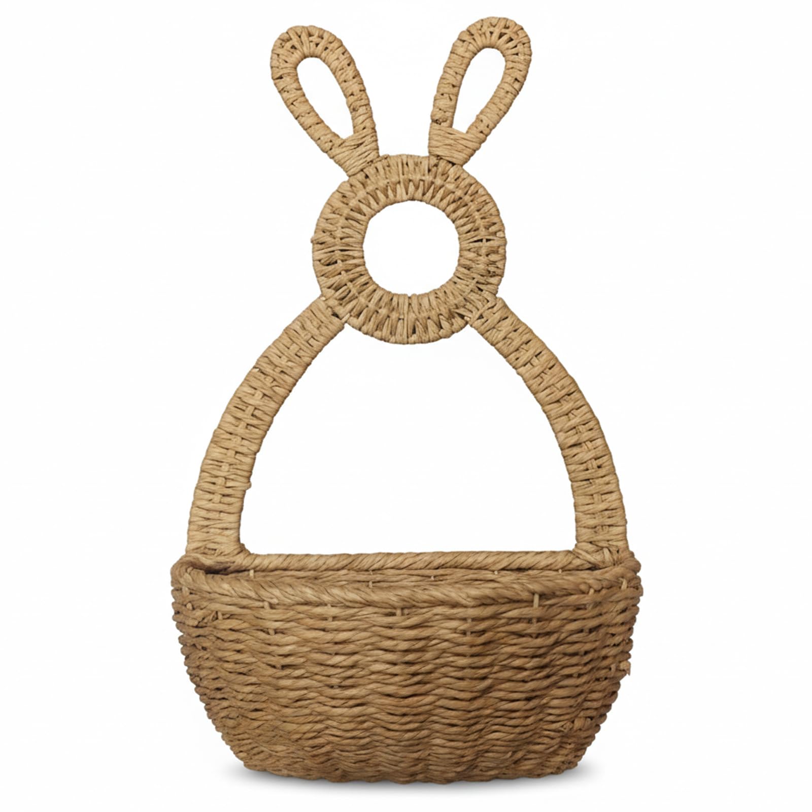 Panier de Pâques en osier lapin et déco suspendue pour fleur de porte d'entrée