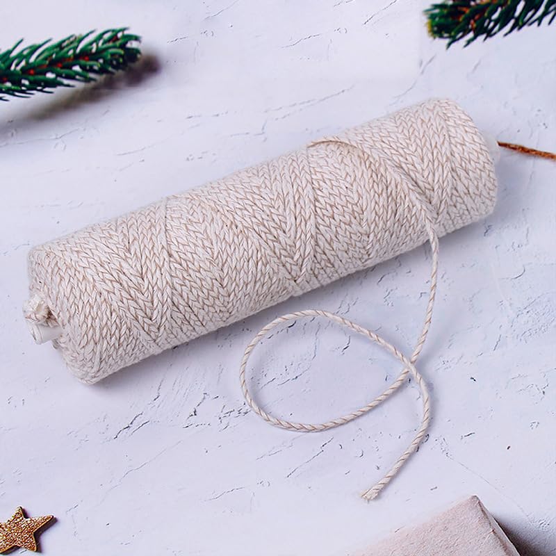 Image of RKPM HOMES Candle Wick I Cotton String Thread Roll I Pre Waxed Wicks I Eco-Friendly I for DIY Handmade Candle & Soap Making, Arts & Crafts I Candle Making Accessories - Ivory (15 Wire 150 Meters)