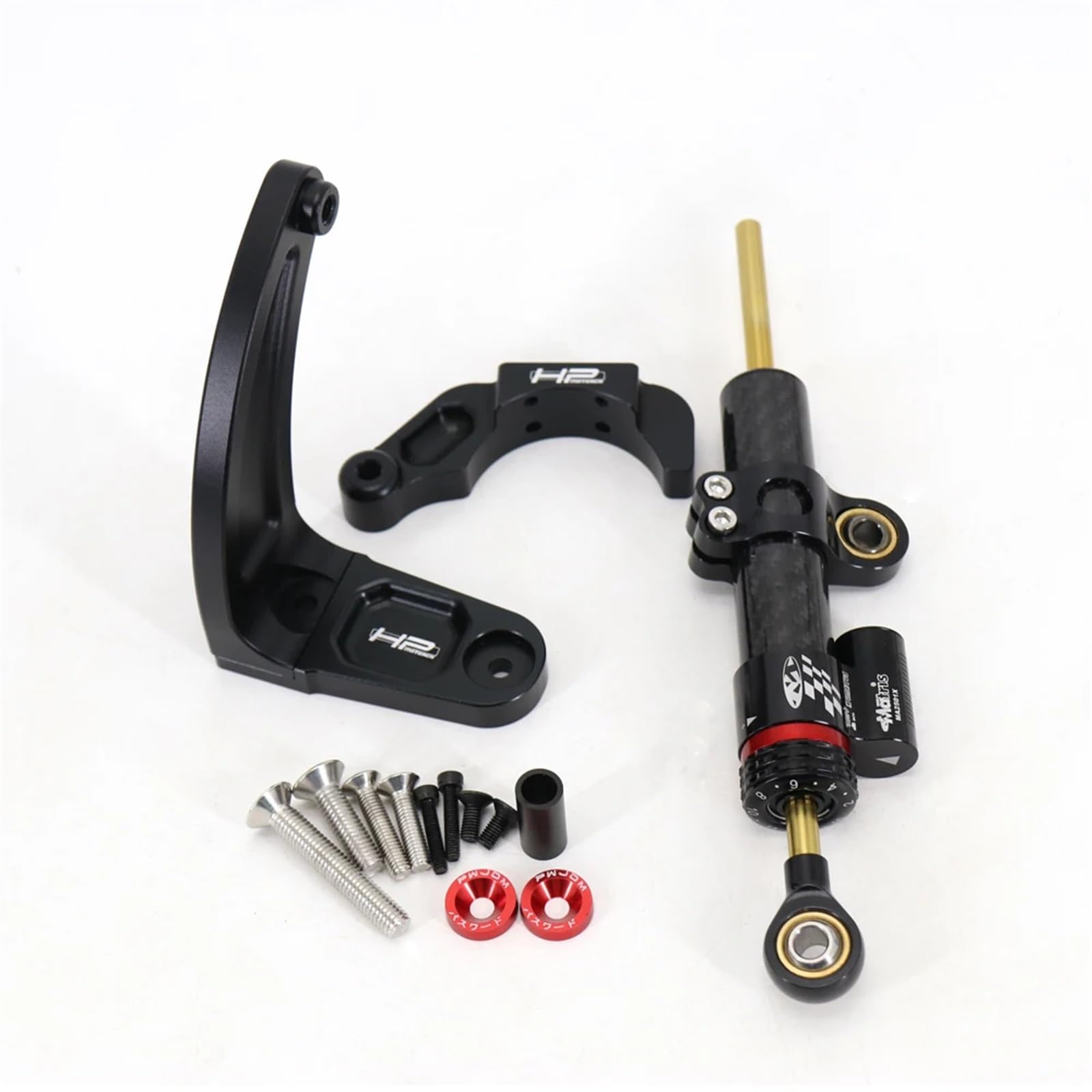 pour Dualtron Thunder II/Compact/Thunder/Victor/Dualtron 3 III/Scooter Électrique, Stabilité De Direction Kit De Montage Anti-Choc en Fiber De Carbone Amortisseur De Direction Moto(D)