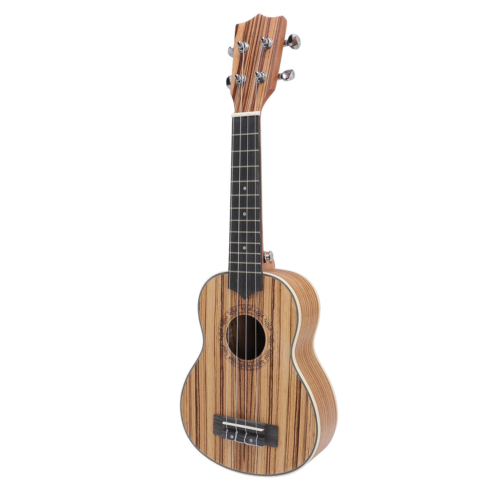 VGEBY Sopran-Ukulele aus Zebraholz, 53,8 cm (21 Zoll), für Anfänger, mit Tasche, bequeme Plektren für Kinder, Erwachsene, Studenten