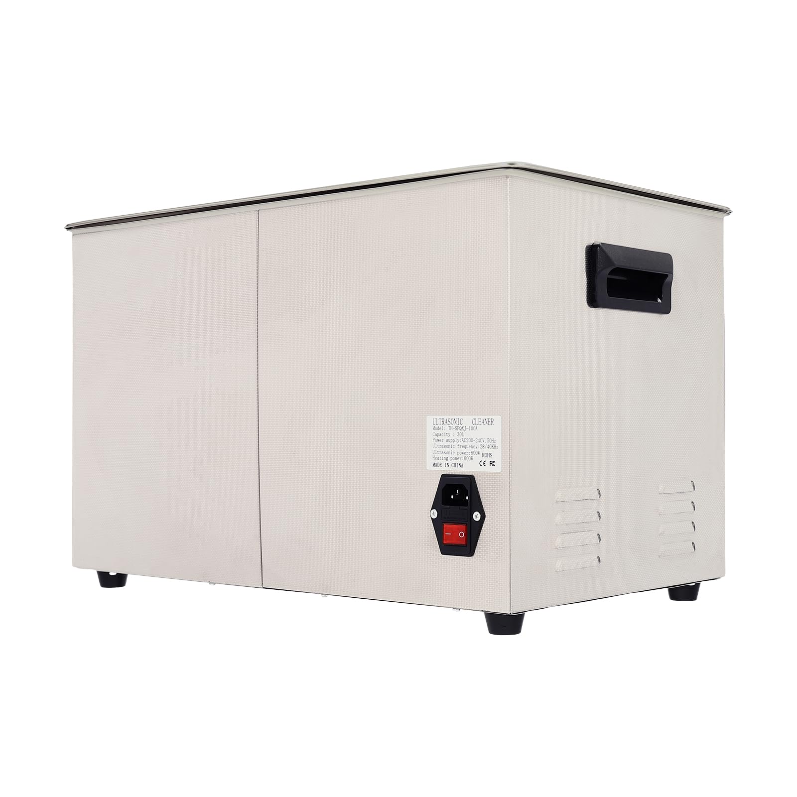 Limpiador ultrasónico de acero inoxidable, 600 W, 30 L, limpiador ultrasónico de gafas, 0-80 ℃, 28/40 KHz, dispositivo de limpieza ultrasónica industrial para joyas, instrumentos metálicos