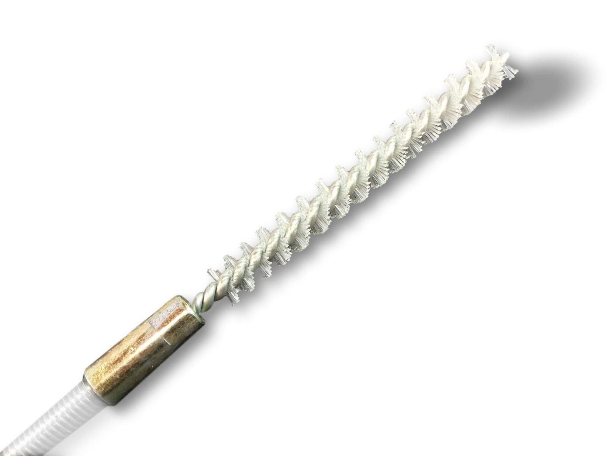 Kibros Lot 10 écouvillons Nylon condenseur raccord M6 Ø 8 mm | Raccord laiton taraudé M6 femelle, torsade acier galvanisé, fil nylon, nettoyage échangeurs et condenseurs Ø 8 mm.