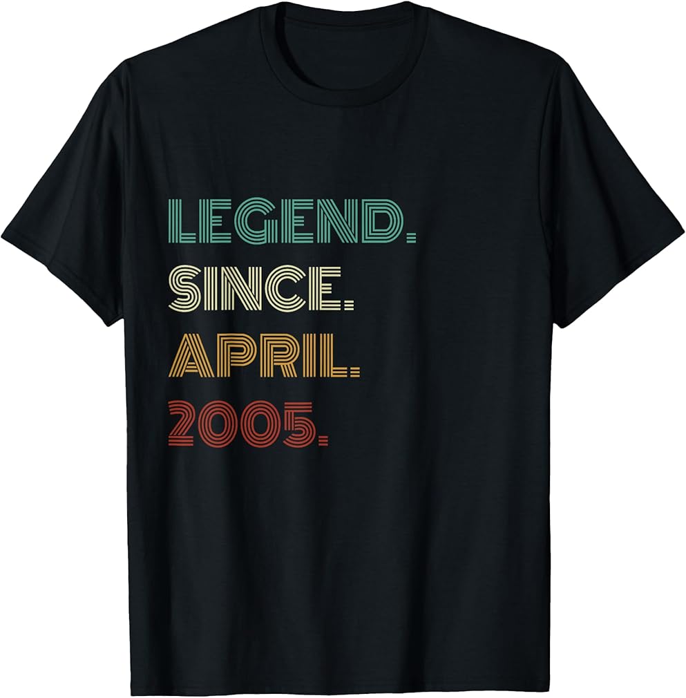 21 Years Old Legend Since April 2005 21st Birthday T-Shirt