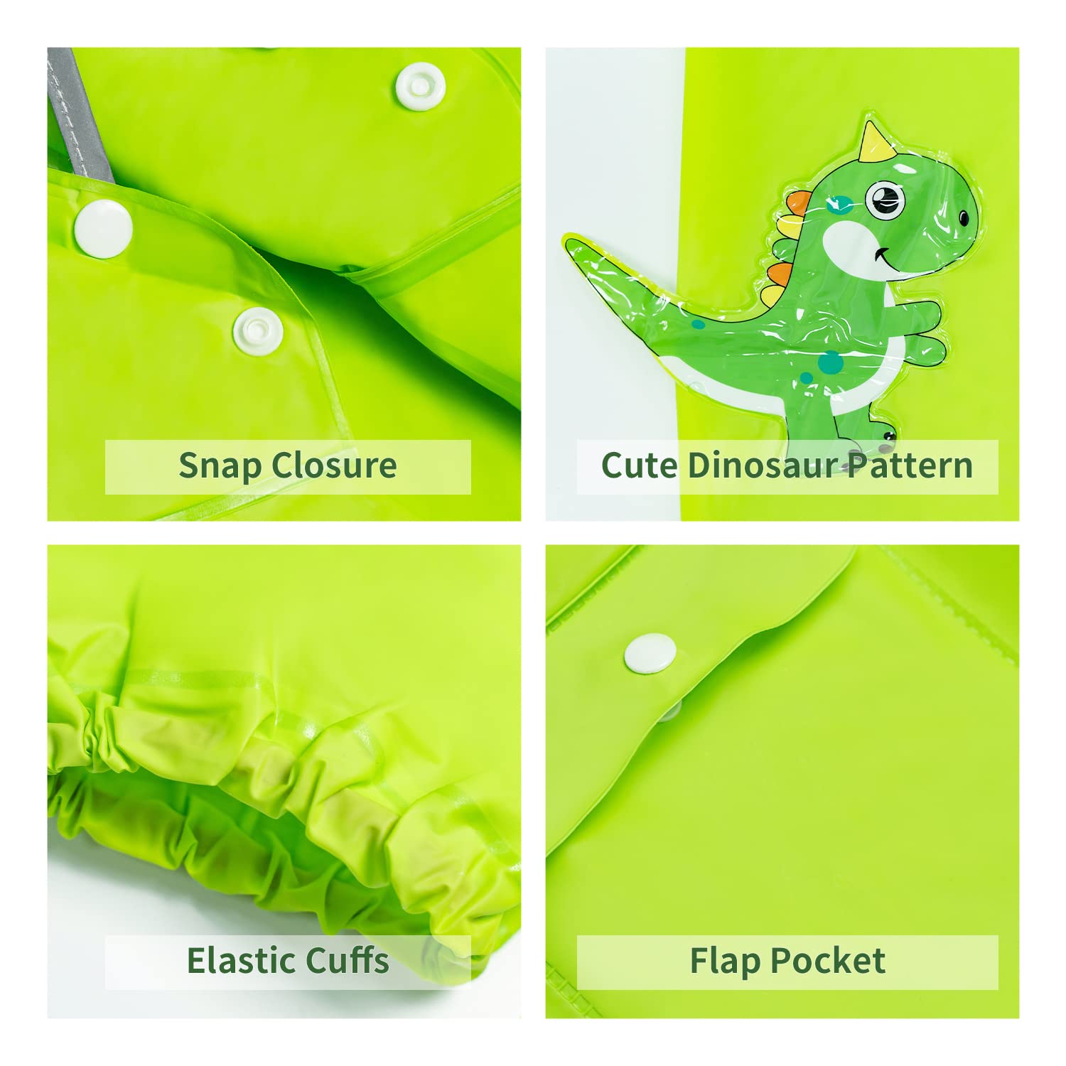 Volunboy Bambini Poncho Pioggia con Cappuccio, Impermeabile Mantella Antipioggia Bambino Riutilizzabile Cappotto di Pioggia Giacca