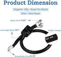 Vista 2 de WATERWICH Cable de Batería Negativo de Alambre 2 AWG Calibre 2 de 20 Pulgadas con 2 Adhesivos Termofusibles de Cobre Puro Conexión Perfecta