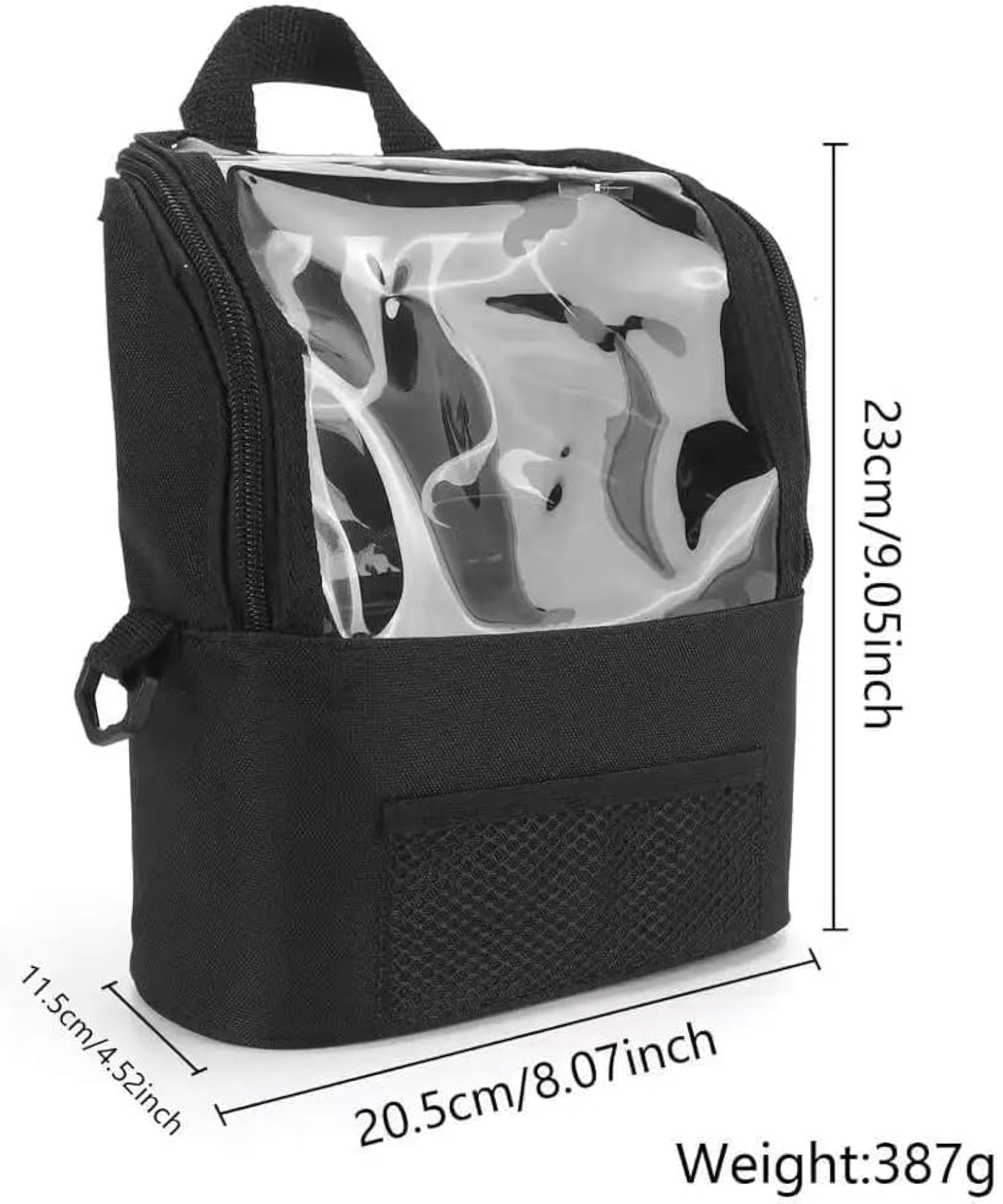 Transparent Makeup Brush Organizer Bag with Shoulder Strap