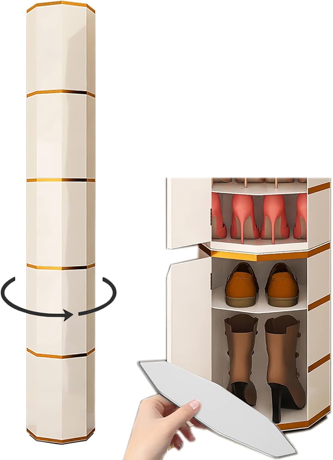 Shoe Rotating Shoe Rack, Free Standing Shoe Racks
