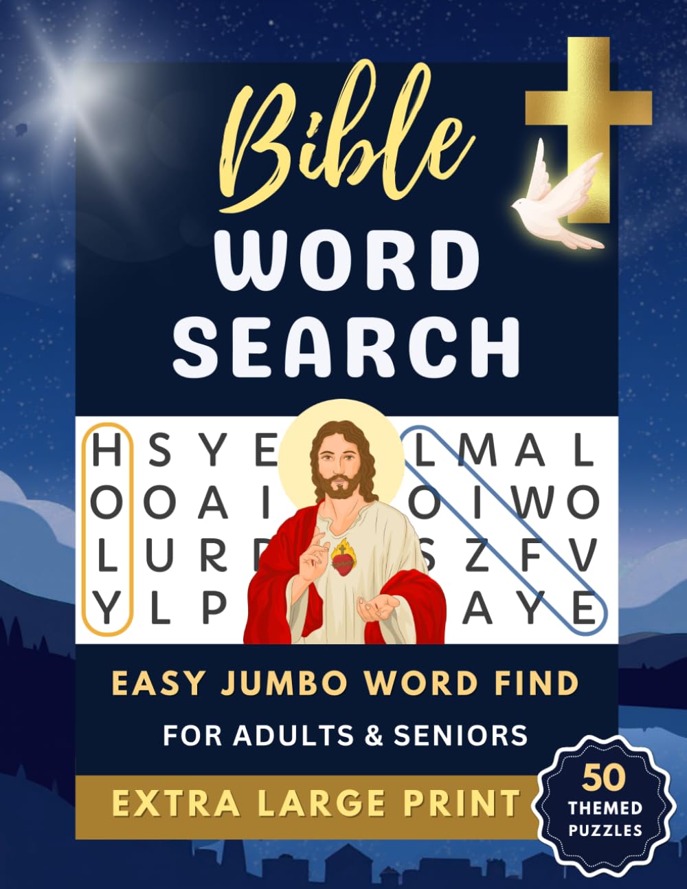 Bible Word Search Extra Large Jumbo Print for Adults & Seniors: Easy Word Finds with Scripture Verses & Quotes - Christian Activity for Elderly (Extra Large Print Words Search Books, Jumbo Font)