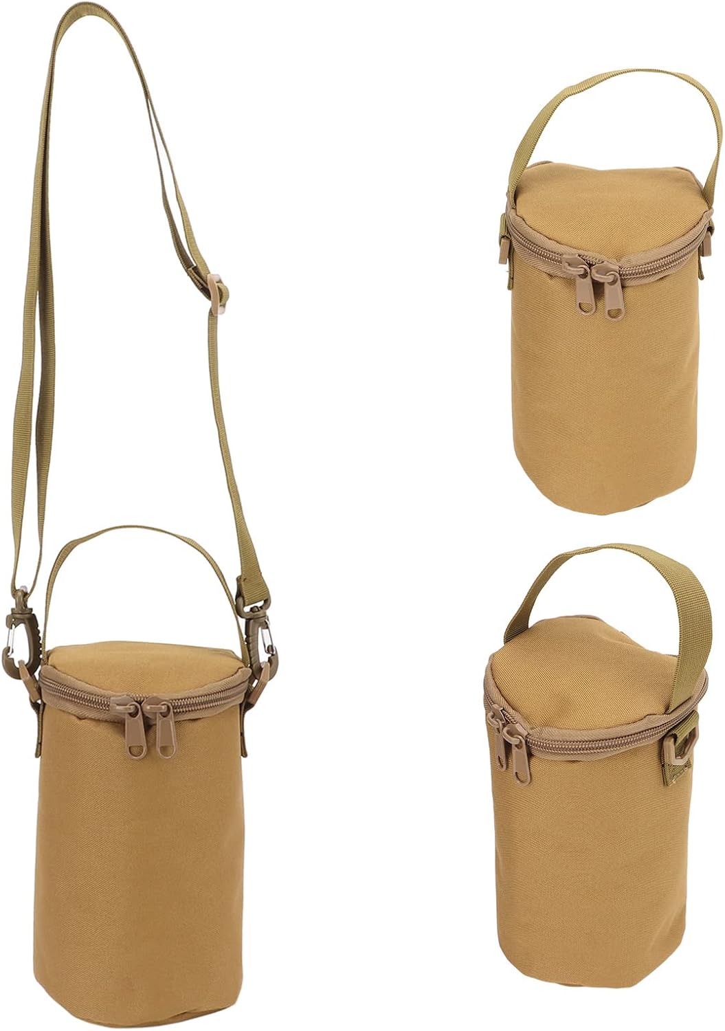 Gas Cylinder Cover, Camping Gas Lamp Lights Handle Bags, Double Zipper Portable Propane Tank Carrying Bag, Multifunctional Pouch with Shoulder Strap, for Camping Hiking(Brown) - Image 7