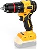 Taladro percutor inalámbrico de 1/2" 20V sin escobillas para batería Dewalt 20V Max | 2 velocidades 0-400/1800 RPM, torque de 37.29 lb-pie, para perforación y atornillado en hogar y bricolaje (batería no incluida, no original) a batería 1