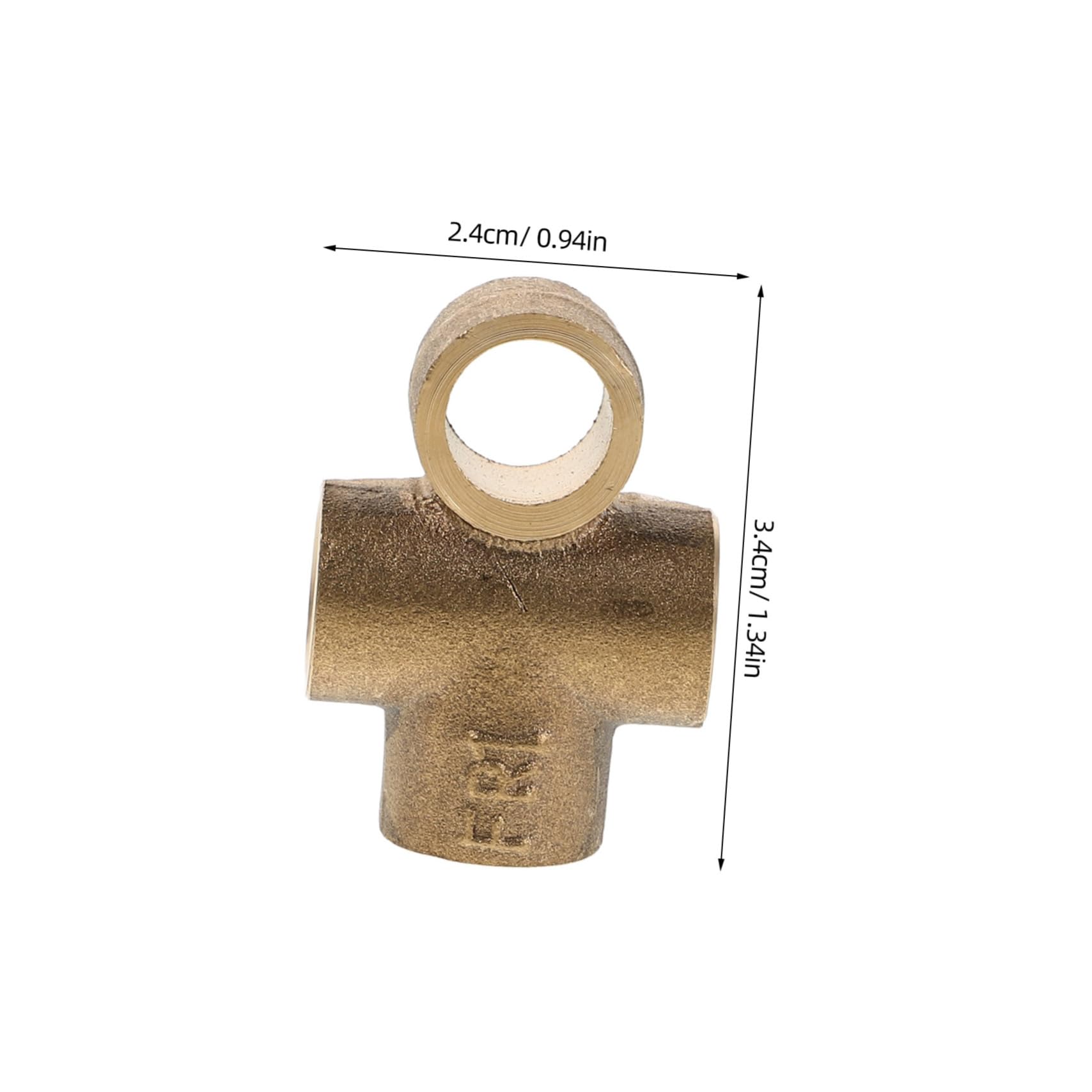 STOBAZA Pressure Gauge Adapters M10*1 Thread Brass Tee Fittings Straight Fitting for Efficient Maintenance