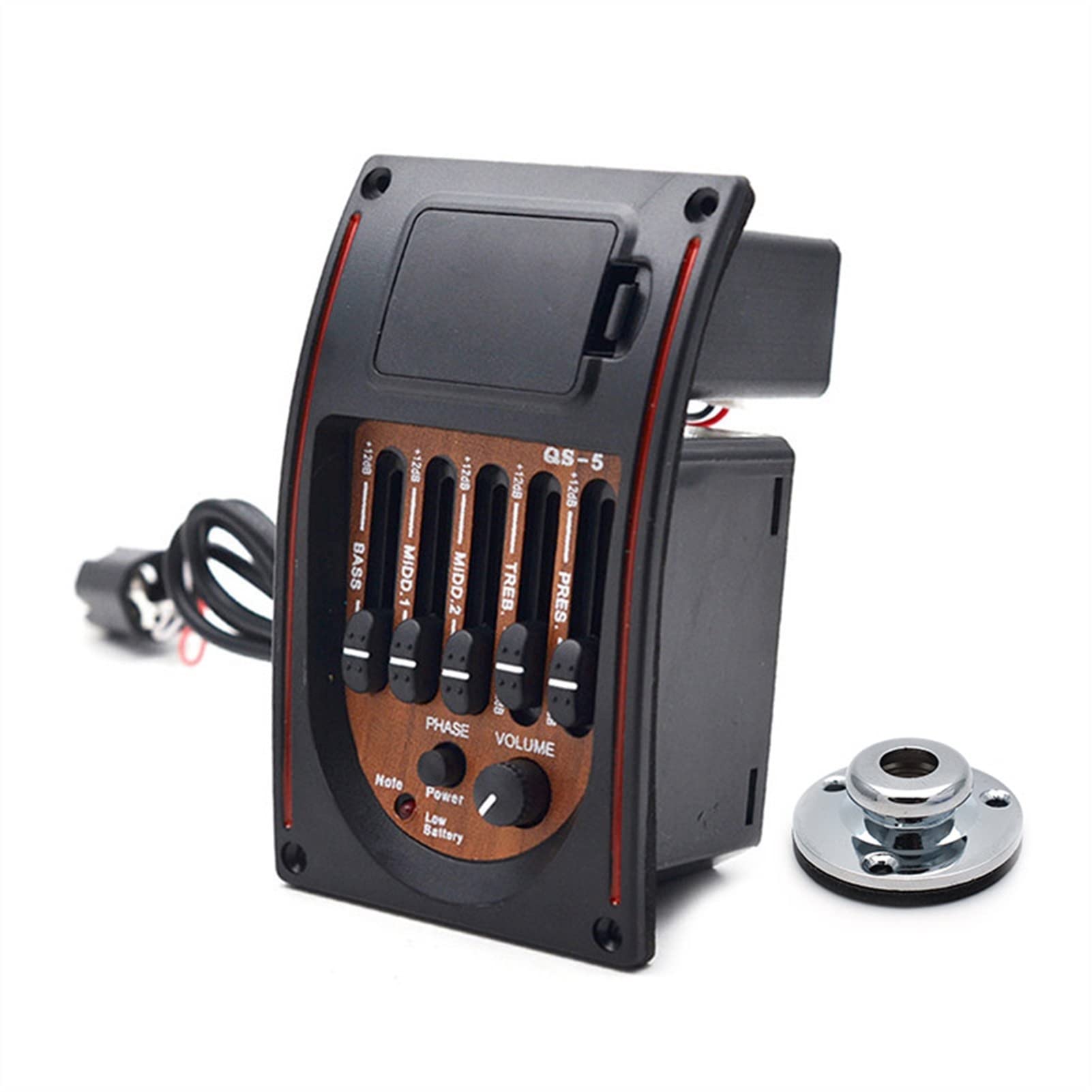 Pickup chitarra 12 Set 5 Band Acoustic Guitar Preamp 5-Band Eq. Tuner Pickup Tuner Pickup Piezo Per Chitarra Popolare Classica Pickup per chitarra (Color : With endpin cover)