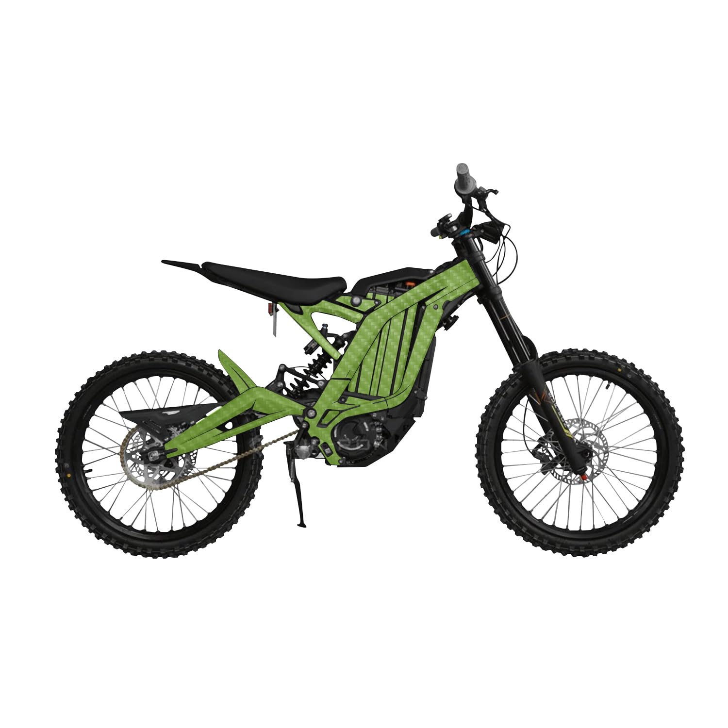 Carbon Fiber Surron Light Bee Graphics Kit Wrap - Solid Lime Green - Sur-Ron Skin - Premium 3M Vinyl Protective Wrap Decal Cover - Easy to Apply | Crafted in The USA by MightySkins