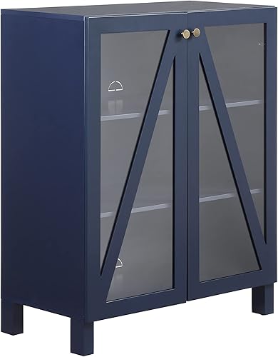 Crosley Furniture Cassai - Armario apilable para despensa con estantes, cocina, comedor o lavandería, color azul marino