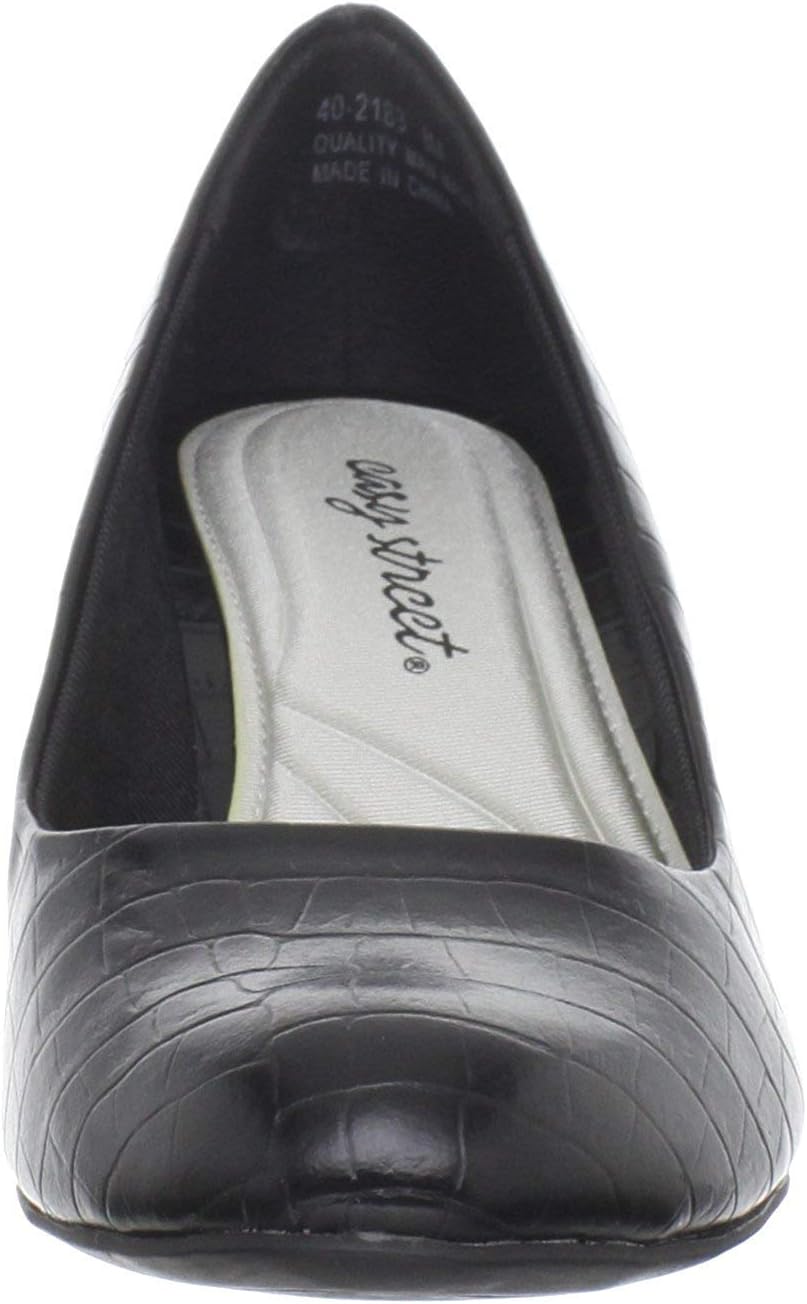 Easy Street Women's Fabulous Pumps Black Croco, 10 Medium US