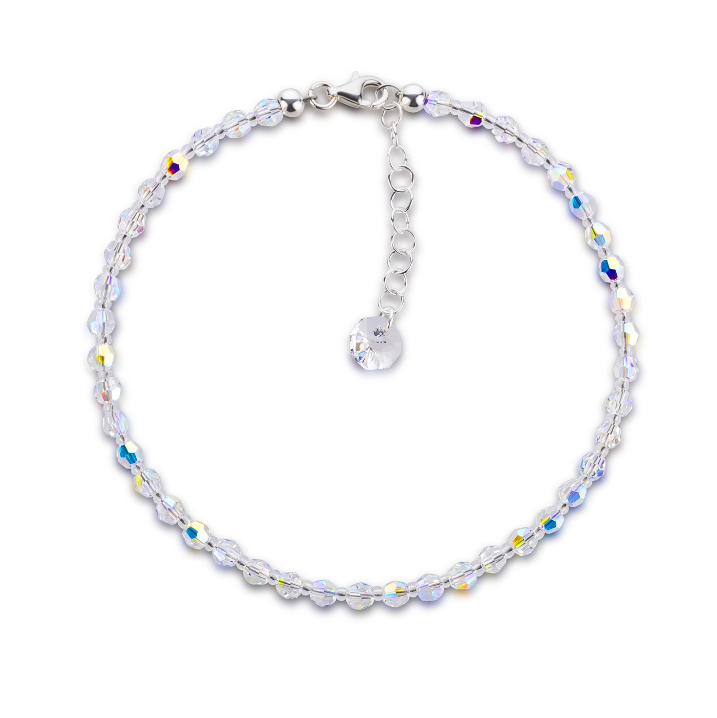 Schöner-SD Fußkette aus funkelnden Markenkristall-Perlen Crystal-Aurora-Boreale