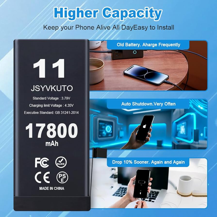 Amazon.com: JSYVKUTO 17800mAh Battery for iPhone 11, New 0