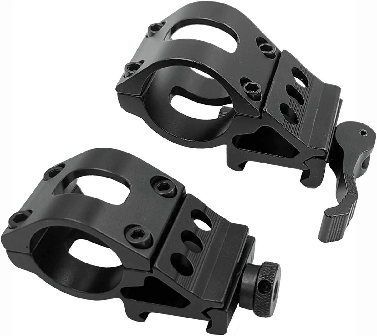 Megwoll Tactical Flashlight Mount Quick Release Picatinnly Rail Mount 1" Offset Picatinny Rail Mount for Tactical Flashlight Mount 2Pack