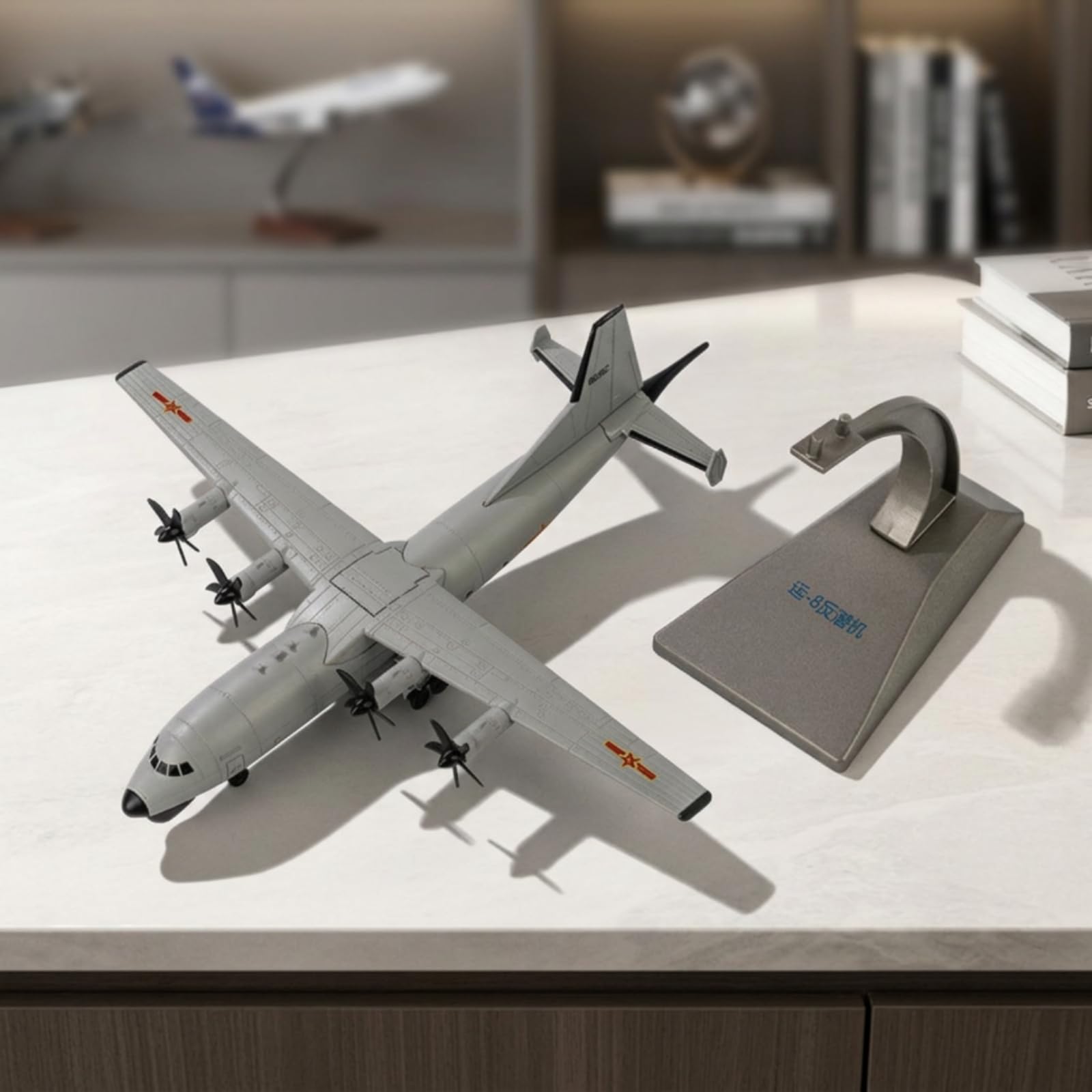 TISHITA Militärflugzeugmodell mit Ständer beweglich fertiges Modellflugzeug mit Ständer kompakt fertigmodell für Sammler, Luftfahrtenthusiasten, Vitrine, Büro