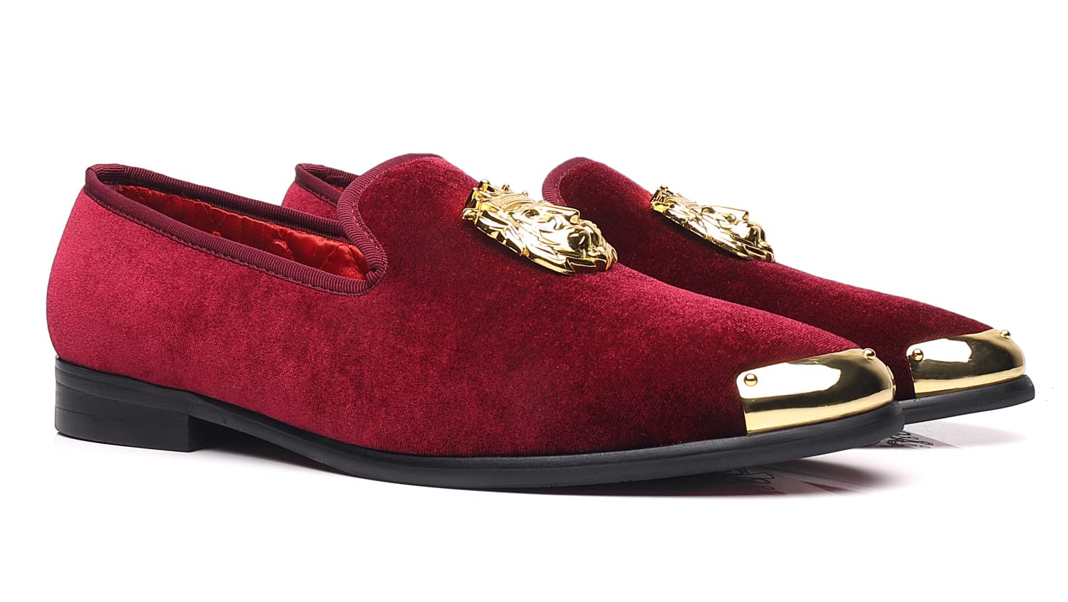 Men's Loafers Velvet Gold Buckle Party Prom Shoes