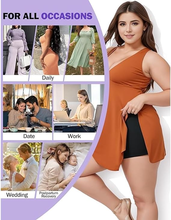 Image of KROYWEN Women Waist Shapewear with Anti Rolling Strip Tummy Control Tucker Waist Slimming Panties Shapewear Underwear Waist Shapewear