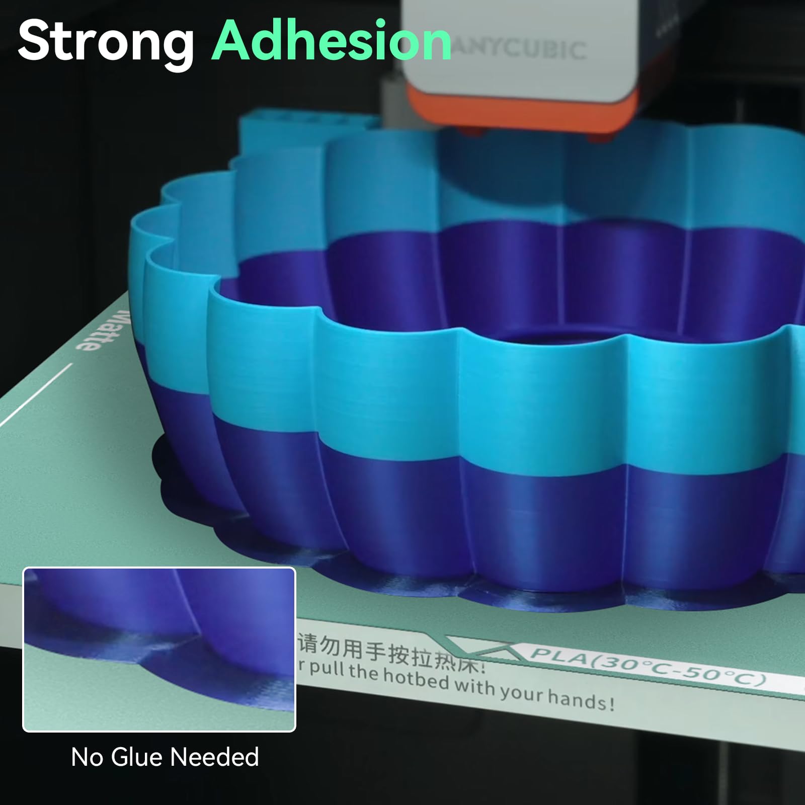 UniTak3D Cold Plate 264 x 276 mm, kompatybilna z drukarką 3D Anycubic Kobra S1/S1, druk niskotemperaturowy, dwustronny smooth + teksturowane zimne łóżko, mocne przyleganie