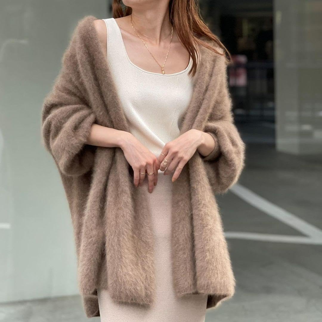 ノーブル　NOBLE ラクーンファーパフカーディガン　キャメル NOBLE / ラクーンファーニットパフカーディガン 【公式通販】