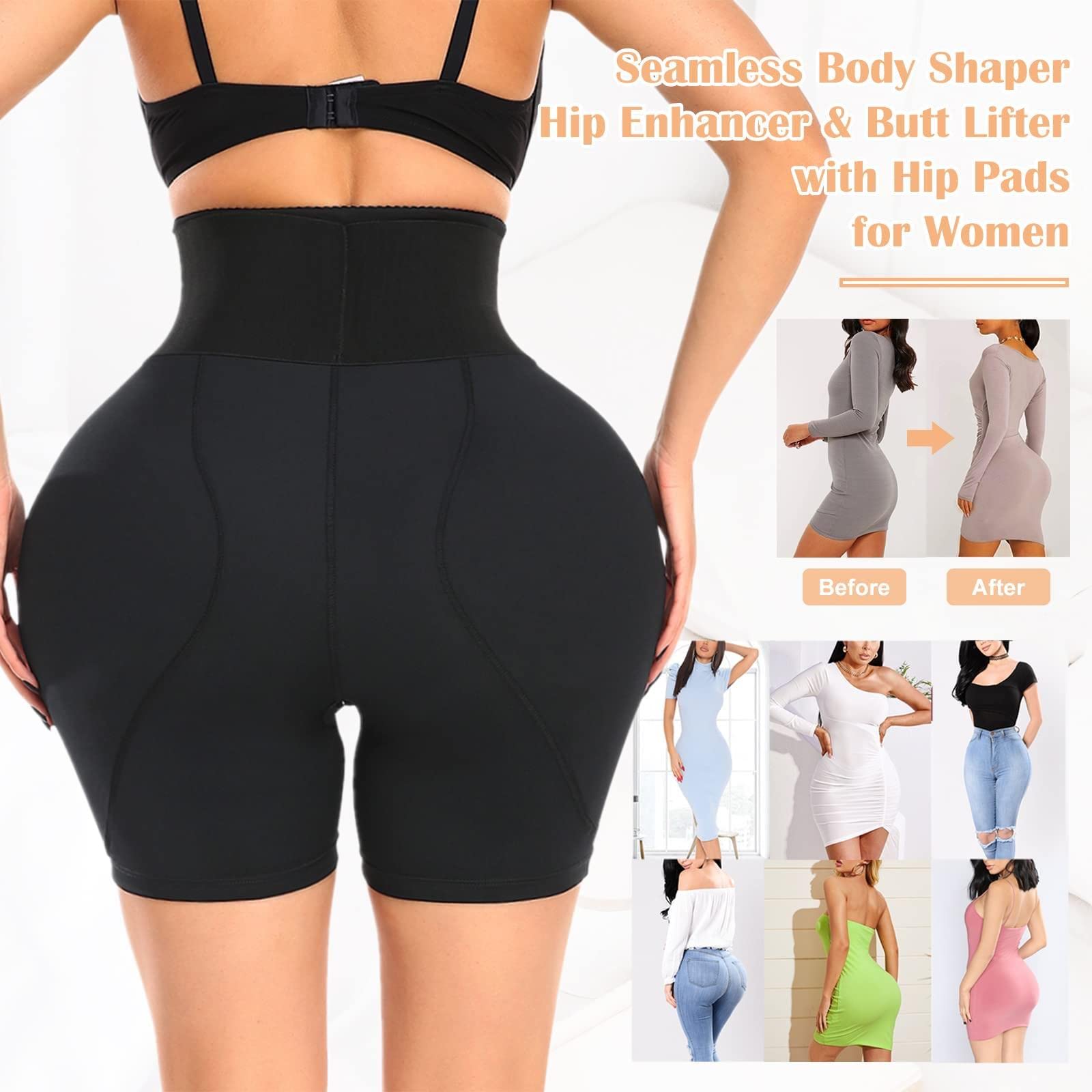 Mutande Imbottite Donna Pesti D'Anca per Donne Shapewear con Cintura Avvolgente con Angolo di Controllo della Pancia in Vita Alta