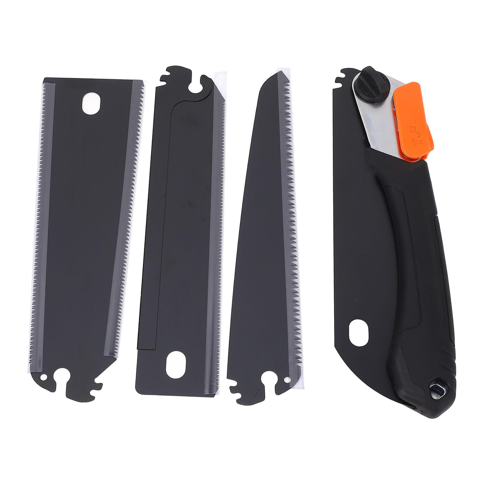 Petite scie pliante à main SK5 en acier au carbone de qualité professionnelle, outil de coupe de bois portable pour le travail du bois, le jardinage, le camping avec 3 lames