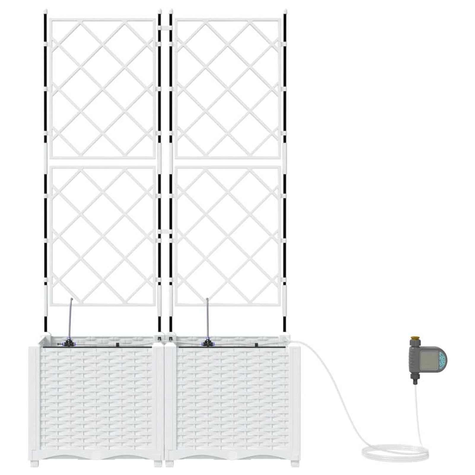 Geecher Vaso da Giardino con Sistema di irrigazione, 2 Pezzi, 80 x 40 x 142 cm, in Acciaio, fioriera per Esterno per Principianti e Appassionati di Giardinaggio